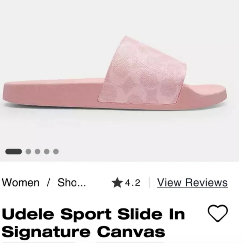 New! Coach Udele Sport Powder Pink Slide Sandals - Picture 4 of 5